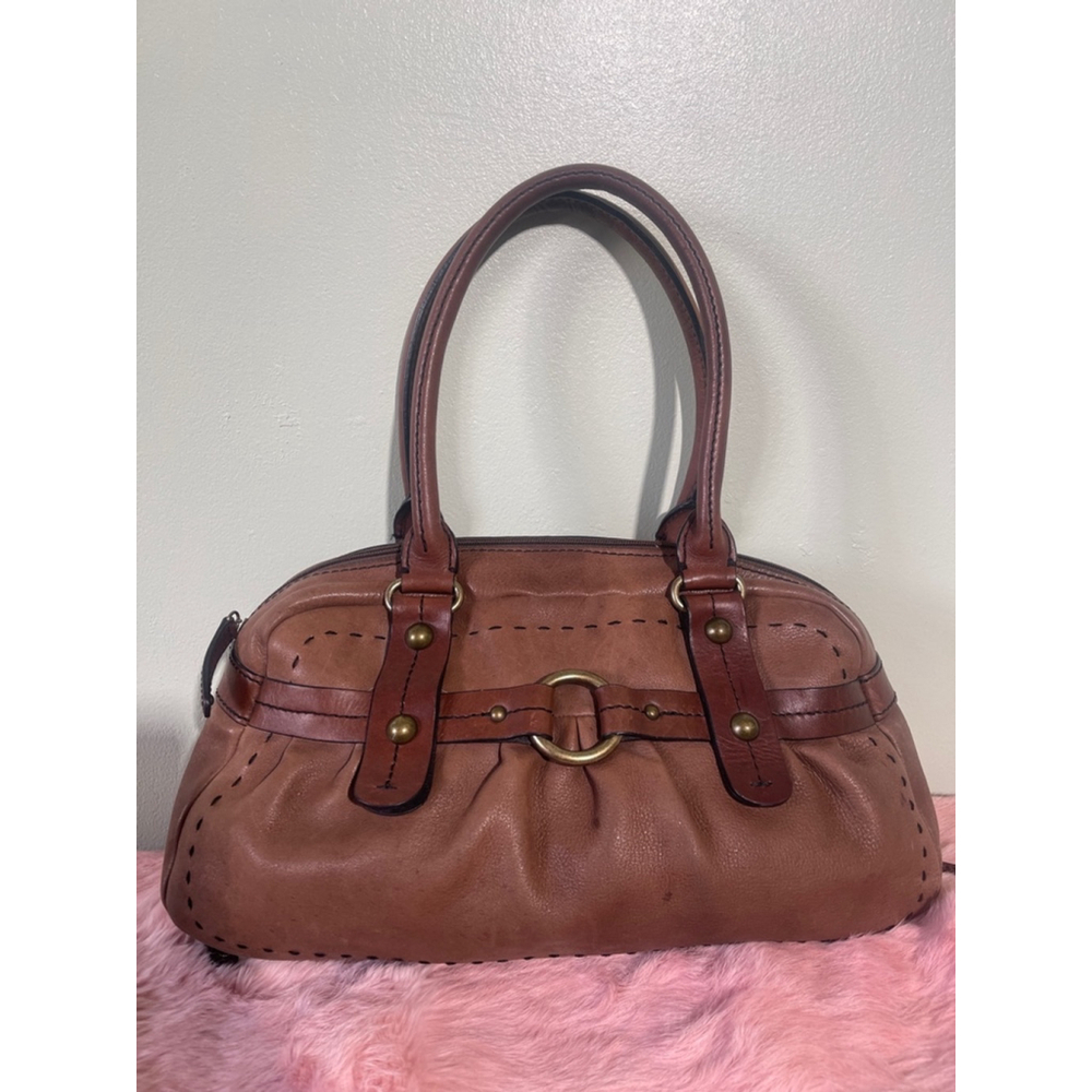 Women's Pelle Studio Brown Leather Satchel Bag